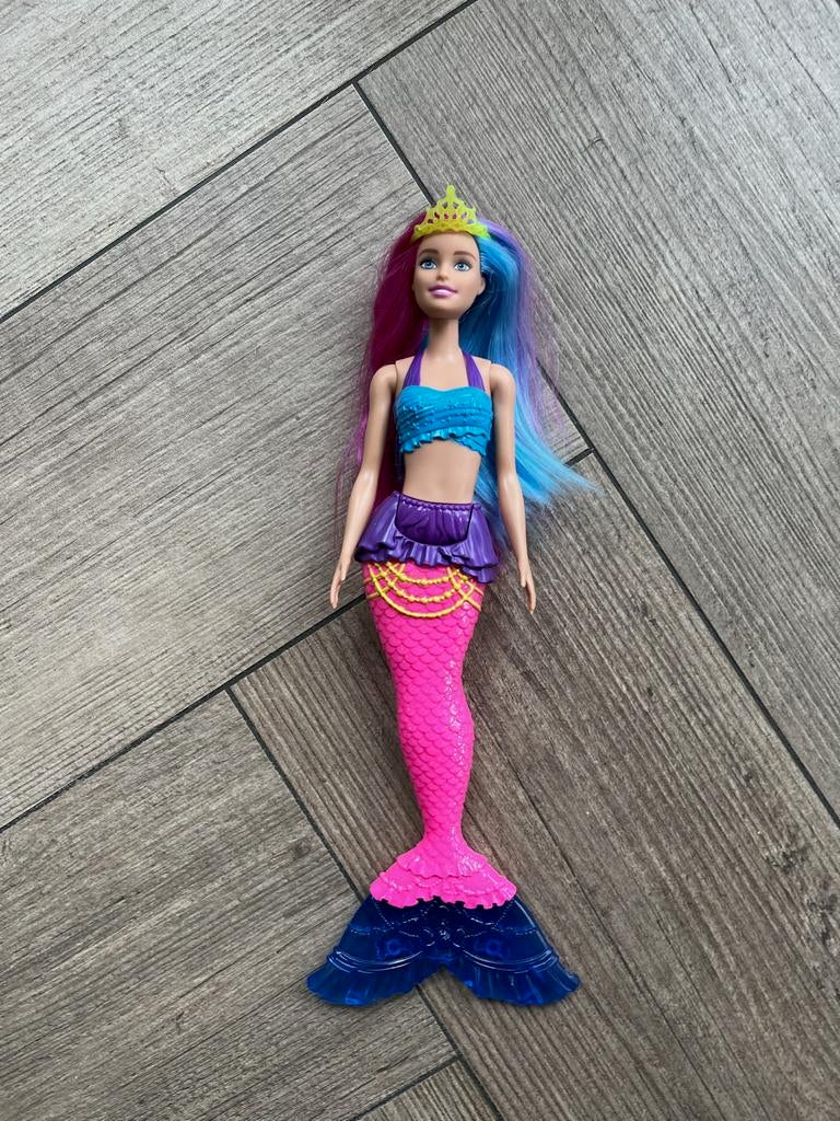 Barbie Zeemeermin Pop met Kroon, Ophalen of Verzenden, Zo goed als nieuw, Barbie
