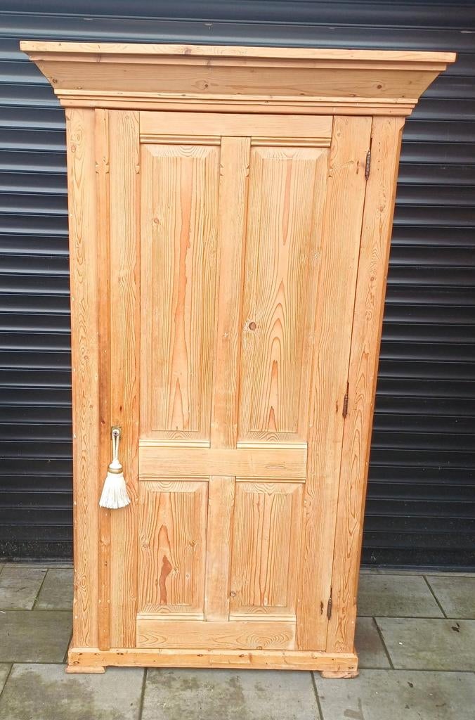 Grote robuuste antiek grenen 1 Deurskast/kast/kledingkast, Antiek en Kunst, Antiek | Meubels | Kasten, Ophalen of Verzenden