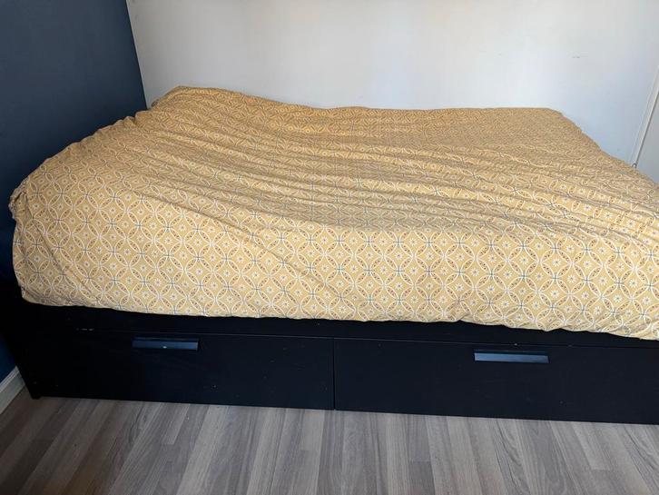 IKEA BRIMNES Bedframe met 4 lades -140*200, Huis en Inrichting, Slaapkamer | Bedden, Gebruikt, Tweepersoons, 140 cm, 200 cm, Hout