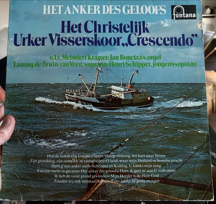 LP Christelijk Urker Visserskoor Crescendo - Het Anker des G, Cd's en Dvd's, Vinyl | Nederlandstalig, Gebruikt, Overige genres
