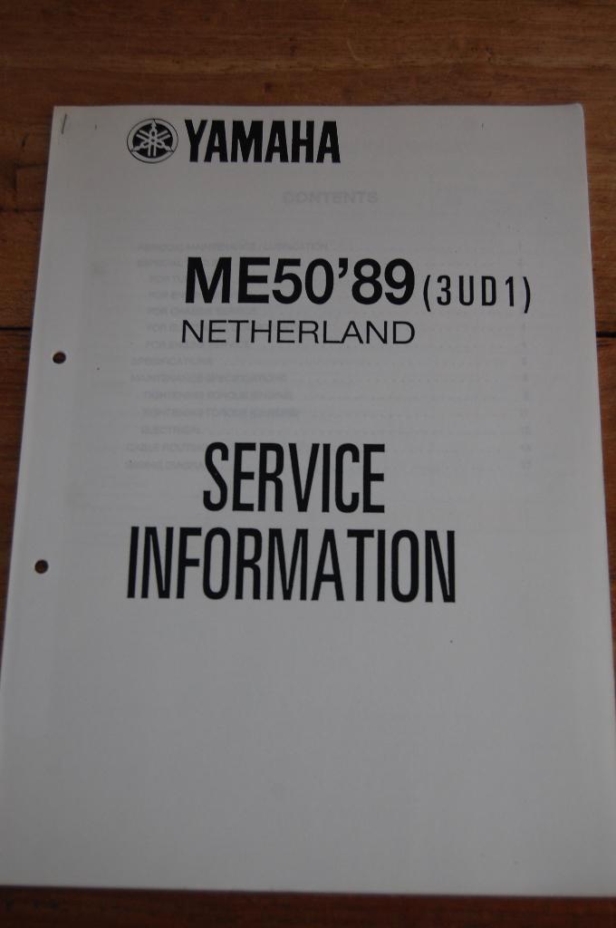 Yamaha ME50 Yamy service informatie 1989, Fietsen en Brommers, Handleidingen en Instructieboekjes, Nieuw, Ophalen of Verzenden