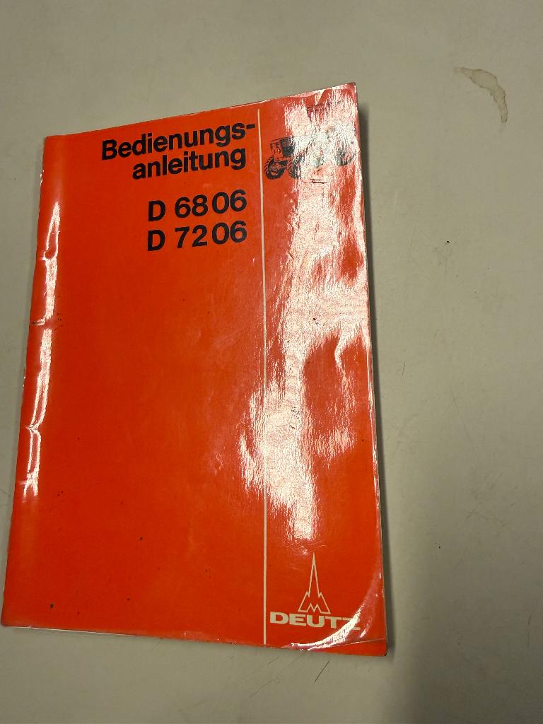 Bedienings handleiding deutz6806/7206, Ophalen of Verzenden