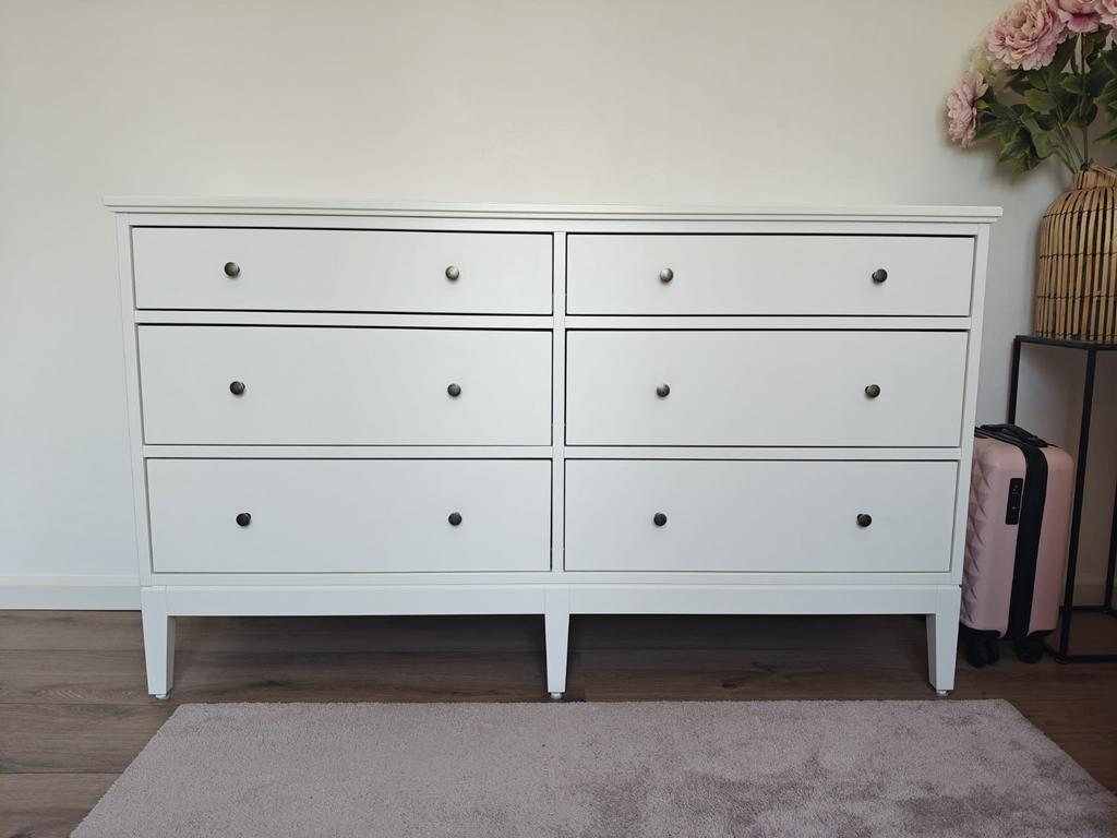 Ikea Idanas ladekast met zes lades, zgan, Ophalen, 100 tot 150 cm, 5 laden of meer, Zo goed als nieuw