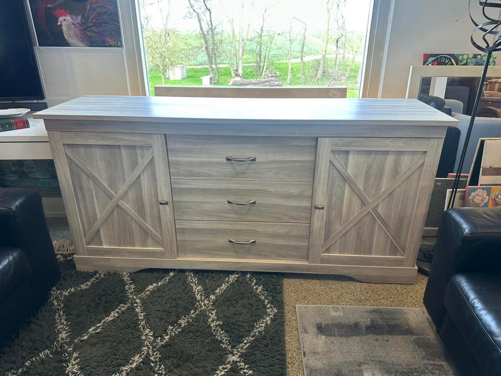 Dressoir grijs 186x89x51cm, Huis en Inrichting, Kasten | Dressoirs, Ophalen of Verzenden, Zo goed als nieuw, 25 tot 50 cm