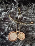 Qoins ketting met hangers en strass, Ophalen of Verzenden, Zo goed als nieuw, Goud, Overige materialen