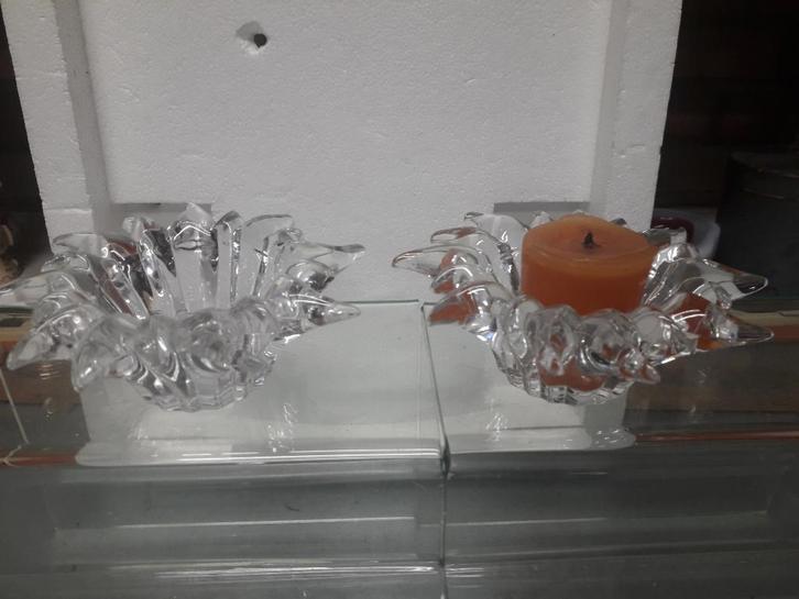 STEL GESIGNEERDE VILLEROY & BOCH KAARSHOUDERS in PERFECTE ST, Antiek en Kunst, Antiek | Glas en Kristal, Ophalen of Verzenden