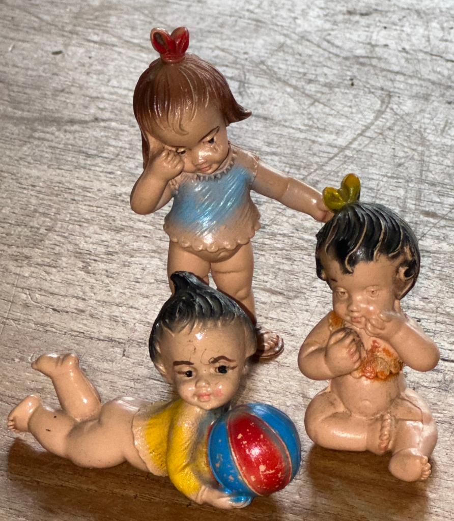 3 vintage poppetjes geschenken bij KLOK waspoeder aankoop, Verzamelen, Ophalen, Zo goed als nieuw, Overige typen