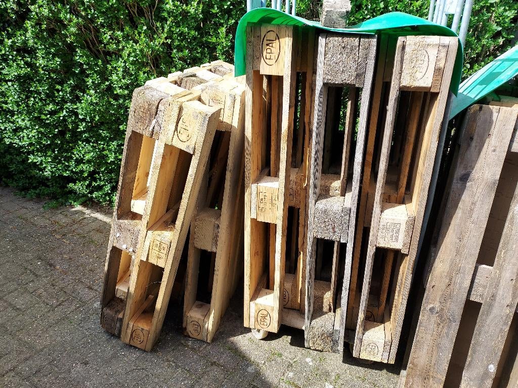 Europallets, 10 stuks., Doe-het-zelf en Verbouw, Hout en Planken, Ophalen, Gebruikt, 25 tot 50 mm, Pallet