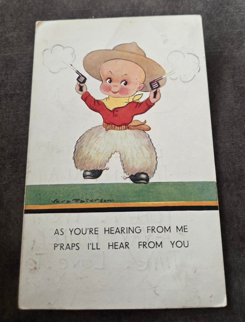Jongetje verkleed als cowboy, Verzenden, Voor 1920, Gelopen, Kinderen
