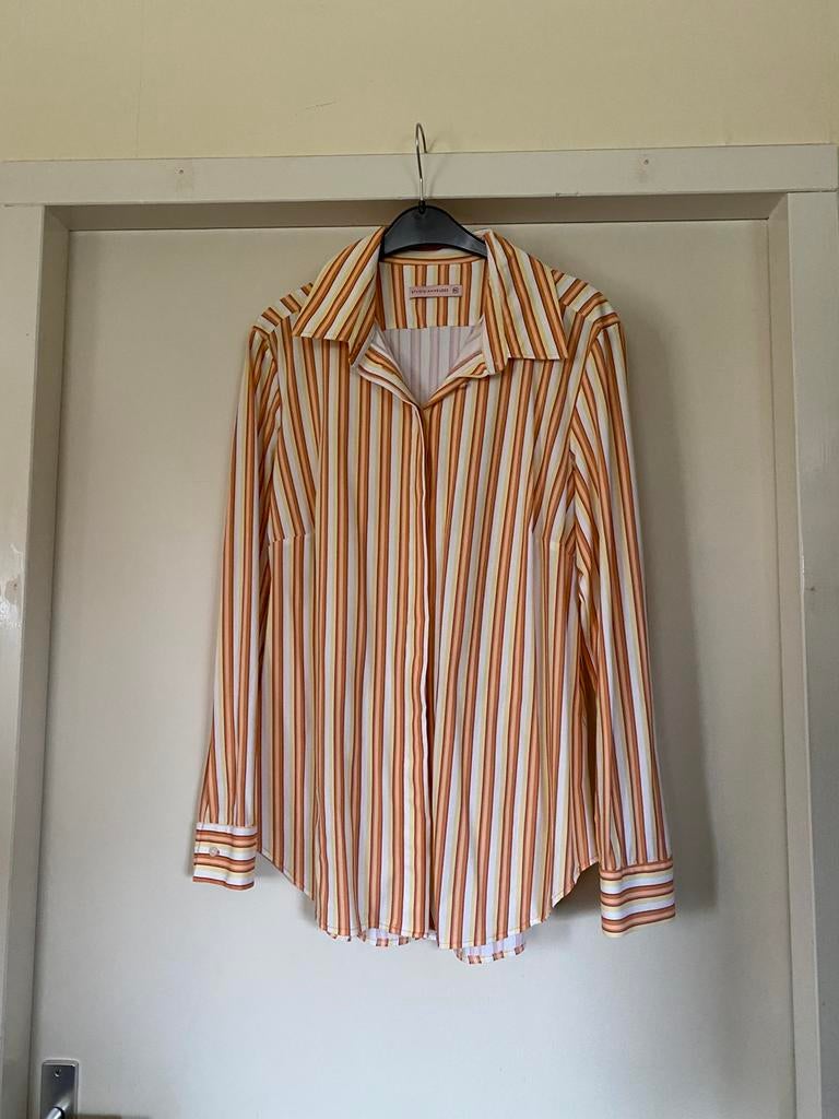 Studio anneloes blouse wit / zalm gestreept maat xxl, Ophalen of Verzenden, Wit