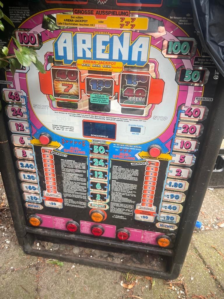 Gokkast Arena - Klassieke Speelautomaat voor Thuis, Overige munten, Ophalen, Gebruikt, Met sleutels