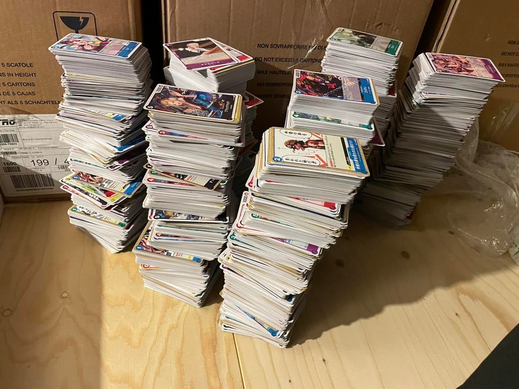 One piece 5000+ kaarten bulk jp, Ophalen, Zo goed als nieuw, Meerdere kaarten