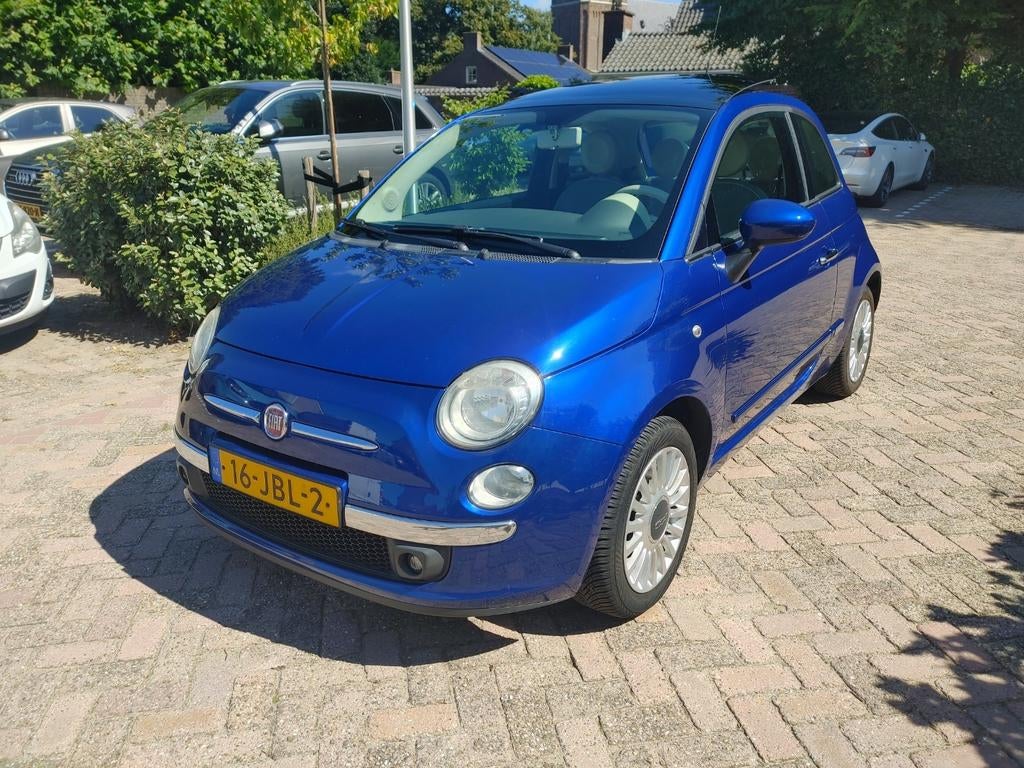 Fiat 500 1.2 AUT 51KW 2009 Blauw, Auto's, 1242 cc, 4 cilinders, Origineel Nederlands, Particulier