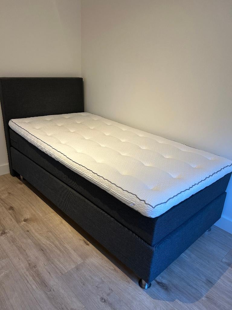 Complete 1-persoons boxspring 100x200 cm, Ophalen, 100 cm, Eenpersoons, Zo goed als nieuw
