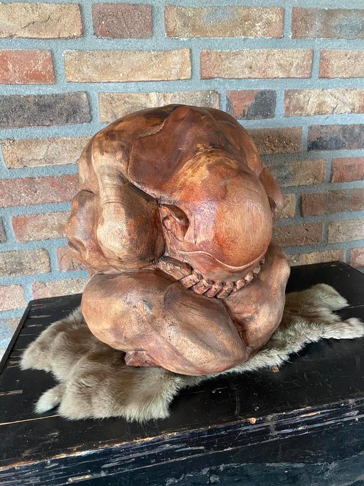 Groot houten beeld , Yogiman/ Orang Malu, Huis en Inrichting, Woonaccessoires | Boeddhabeelden, Zo goed als nieuw, Ophalen of Verzenden