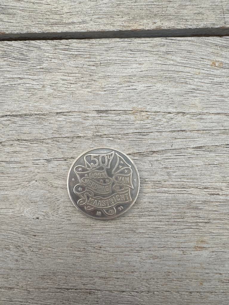 50 ECU Verdrag van Maastricht herdenkingsmunt 1993, Ophalen of Verzenden, Koningin Beatrix, Overige waardes, Losse munt