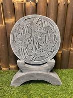 Vissenplaat op voetstuk, Ophalen, Nieuw, Beton, Dierenbeeld