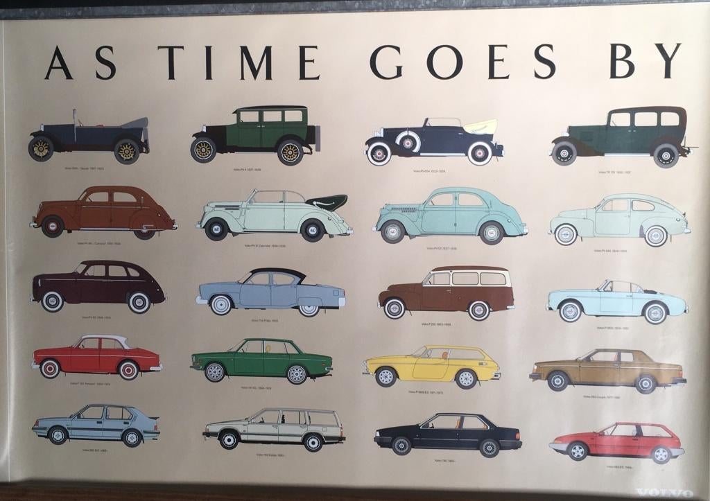 Volvo poster. As Time Goes By eerste! jaren 90 - 70 x 100 cm, Ophalen of Verzenden, Nieuw, Auto's