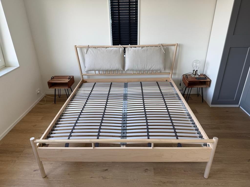 IKEA Björksnäs bedframe met lattenbodem - Zo goed als nieuw, Huis en Inrichting, Ophalen, Tweepersoons, Zo goed als nieuw, Overige maten