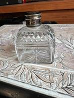Kristal  parfumflesje met zilveren dop, Antiek en Kunst, Ophalen of Verzenden