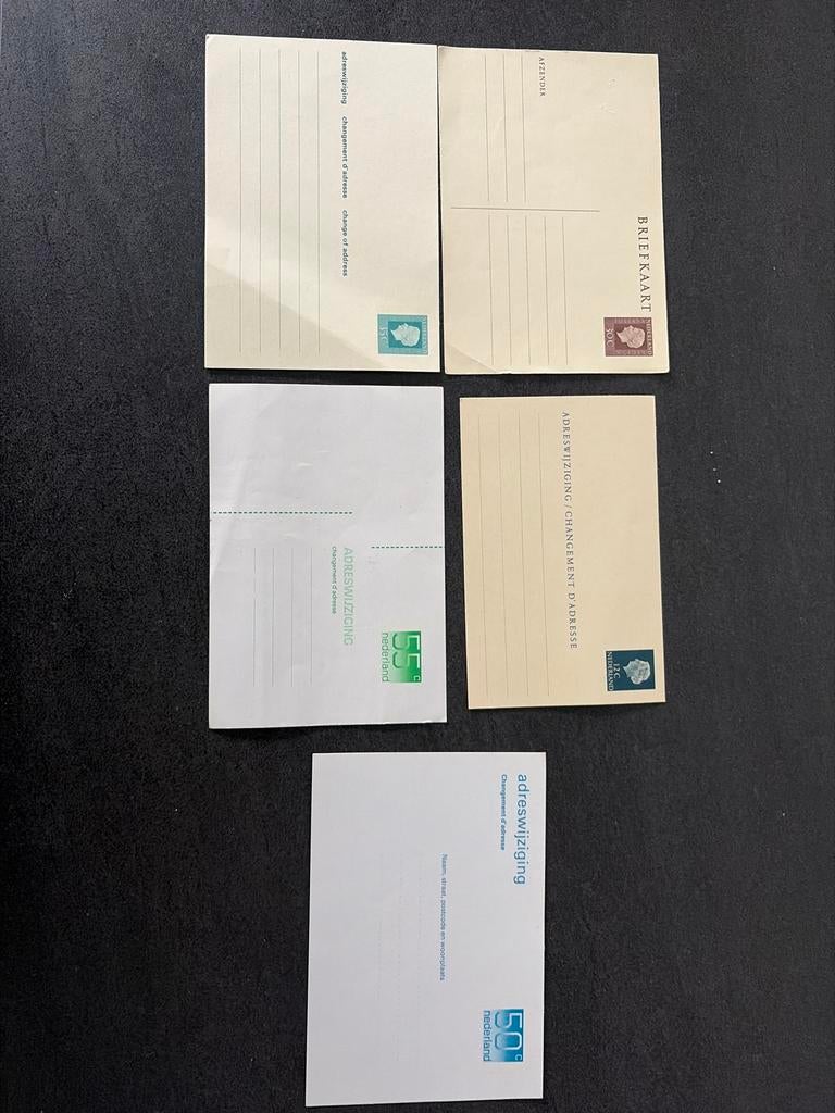 Set adreswijziging briefkaarten uit verschillende periodes, Ophalen of Verzenden, Ongelopen, Zuid-Holland
