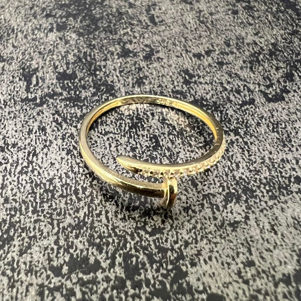 14 karaat gouden ring spijker model, Sieraden, Tassen en Uiterlijk, Ophalen of Verzenden, Nieuw, Goud, Dame