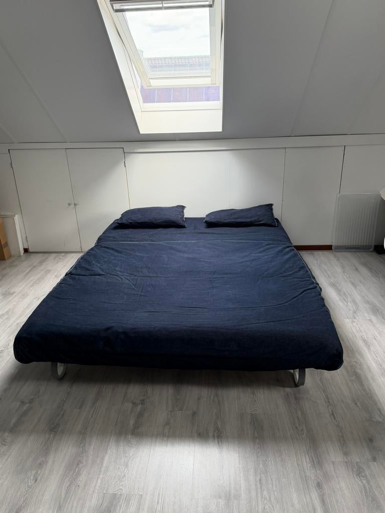 Mooie slaapbank jeansstof / Gratis afhalen, Ophalen, Blauw, 210 cm, Tweepersoons