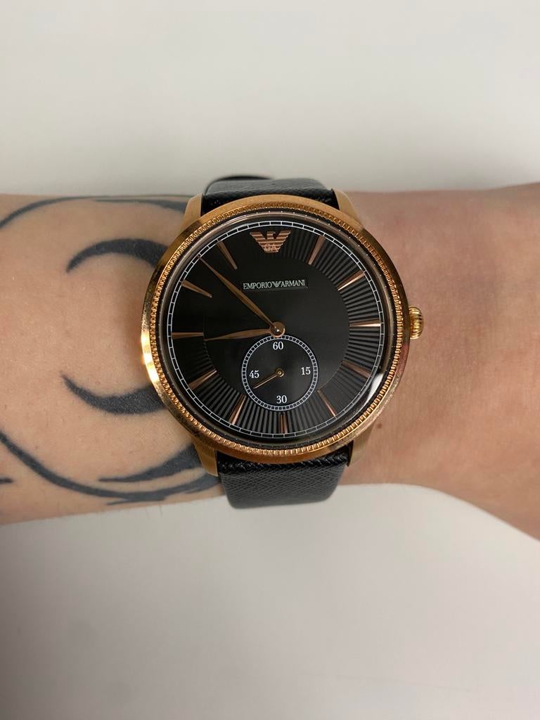 Emporio Armani herenhorloge, Overige merken, Leer, Staal, Verzenden