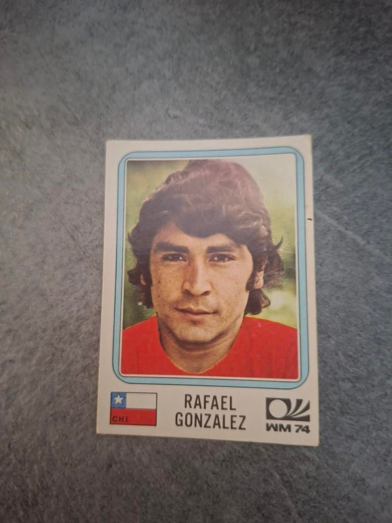 Panini sticker WK 74 München. Speler Rafael Gonzalez Chili., Ophalen of Verzenden, Zo goed als nieuw, Sticker