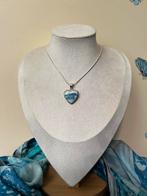 Scheeliet rodochrosiet blauw hart hanger liefde zeldzaam, Ophalen of Verzenden, Nieuw, Zilver, Verstelbaar