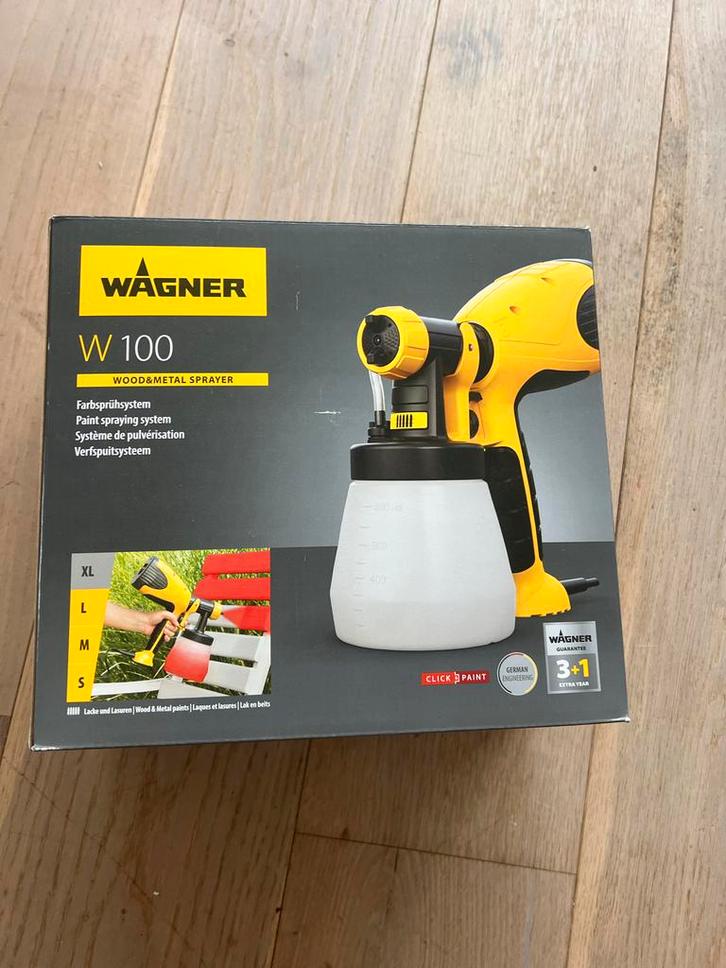 WAGNER W 100 Wood&Metal Sprayer - Zo goed als nieuw, Doe-het-zelf en Verbouw, Schildersmaterialen, Zo goed als nieuw, Verfspuit of Verfpomp