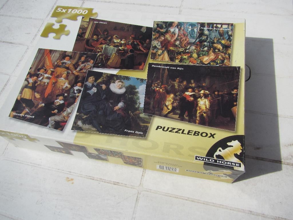 Wild Horse PUZZELBOX 5x 1000 stukjes oa Nachtwacht Rembrandt, Verzenden, 500 t/m 1500 stukjes, Zo goed als nieuw, Legpuzzel