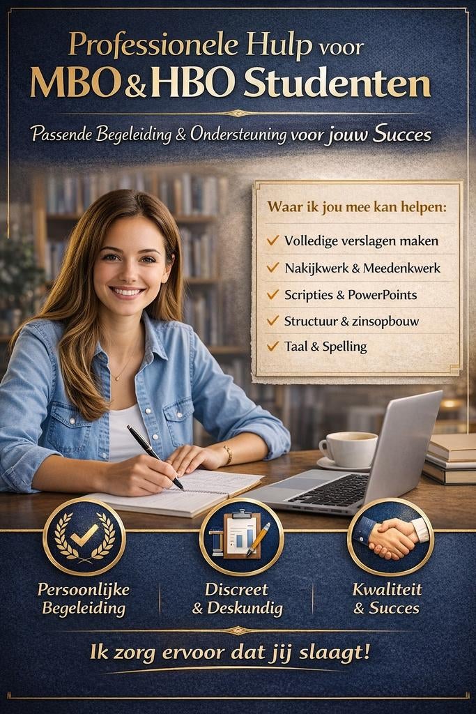 Hulp voor MBO & HBO studenten met scriptie, verslagen etc
