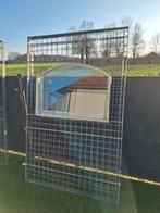 Verzinkte stalen rasters met enkel glas en lekdorpel, Ophalen, Gebruikt, 120 cm of meer, Minder dan 200 cm