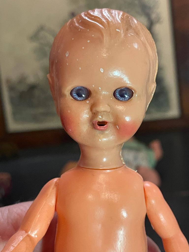 Popje uit de jaren ’60, met merktaken CS Made in Italy., Verzamelen, Poppen, Ophalen of Verzenden, Gebruikt, Pop