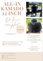 All-In Kamado 22 Inch De Luxe Compleet, Glasvezelvilt, Tuin en Terras, Ophalen, Nieuw, Kamado, Met accessoires