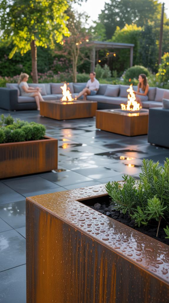 Bloembakken cortenstaal, Vierkant, Nieuw, Ophalen of Verzenden, Metaal