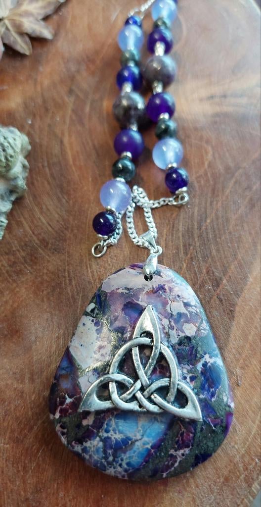 TRIQUETRA Keltische ketting 925 Wicca Pagan Boho Gothic  emo, Ophalen of Verzenden, Zilver, Zilver