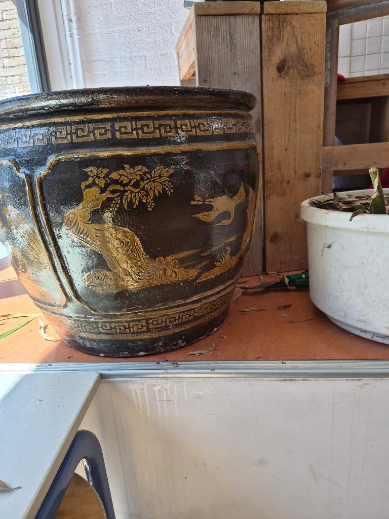 Grote bloempot, Tuin en Terras, Bloempotten, Ophalen, 40 cm of meer, Rond, Zo goed als nieuw