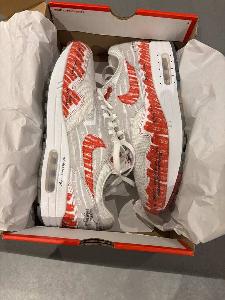 Nike Air Max 1 Sketch to Shelf Tinker Hatfield, Wit, Nieuw, Ophalen of Verzenden, Sneakers of Gympen