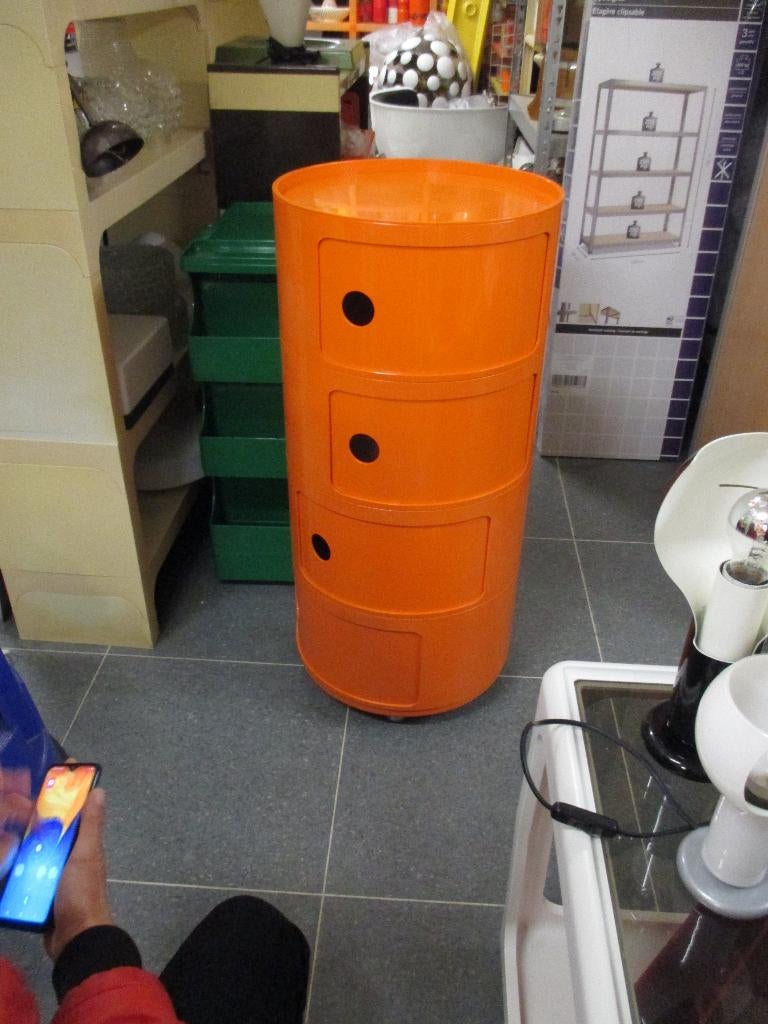 Kartell componibili rond oranje jaren 70 space age design, Huis en Inrichting, Gebruikt, ?, Kartell, ?