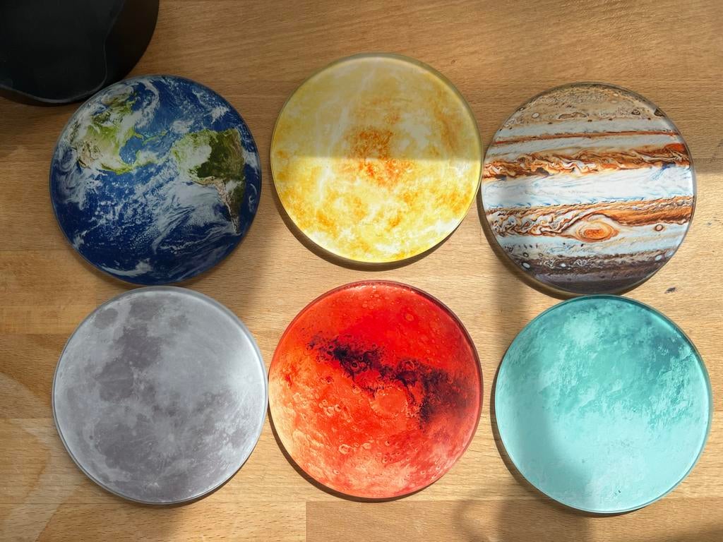 Balvi Planeten Onderzetters - Set van 6, Ophalen of Verzenden, Zo goed als nieuw, Glas of Kopje