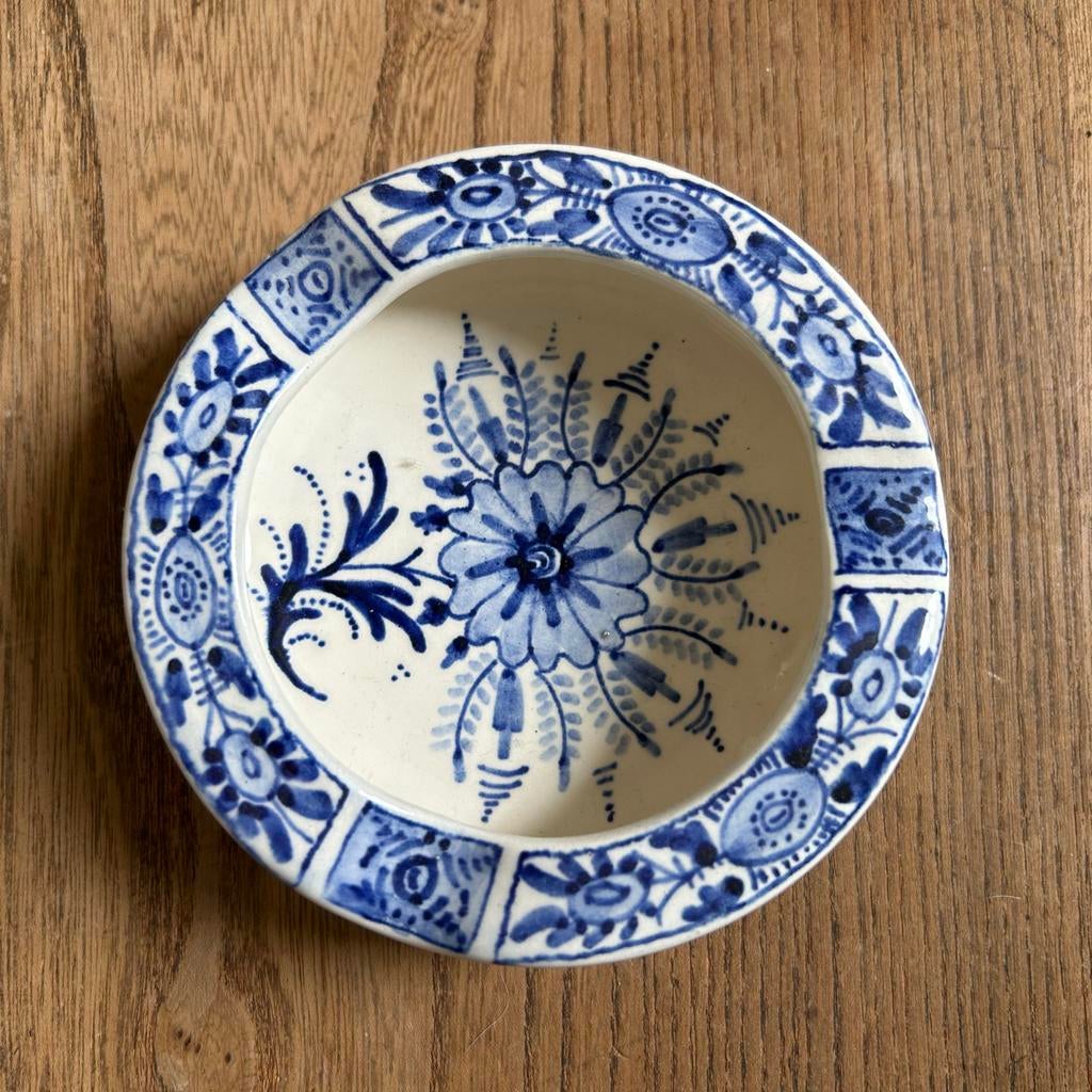 Vintage Workum Delfts Blauw Asbak - Handgeschilderd & Gesign, Antiek en Kunst, Antiek | Keramiek en Aardewerk, Ophalen of Verzenden