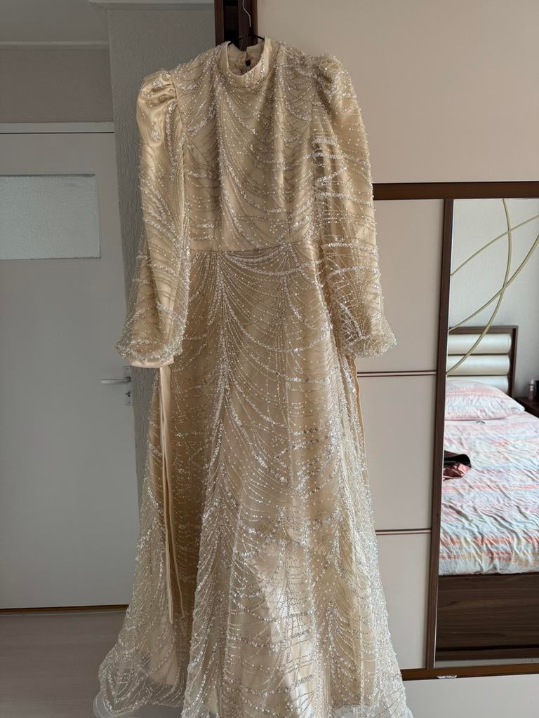 Galajurk, Kleding | Dames, Trouwkleding en Trouwaccessoires, Ophalen of Verzenden, Zo goed als nieuw, Blauw, Trouwjurk