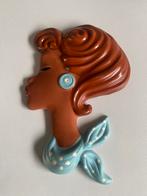 Wanddecoratie vrouwenhoofd terracotta, Ophalen of Verzenden