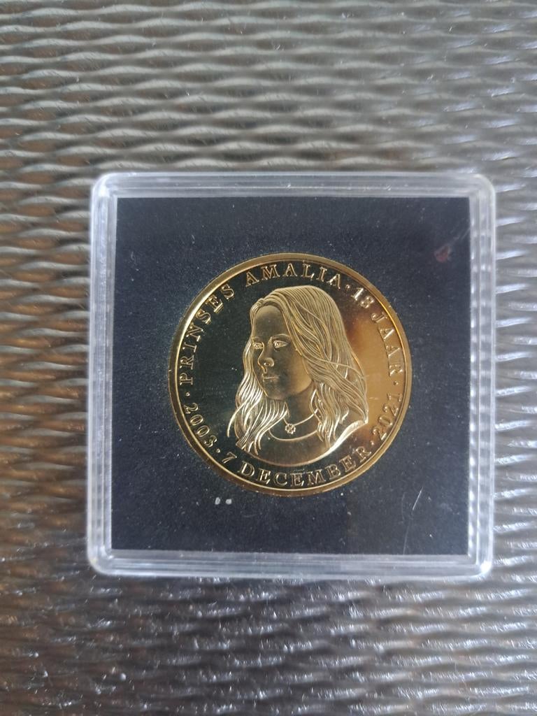 Goud geplateerde munt, Ophalen of Verzenden, Goud