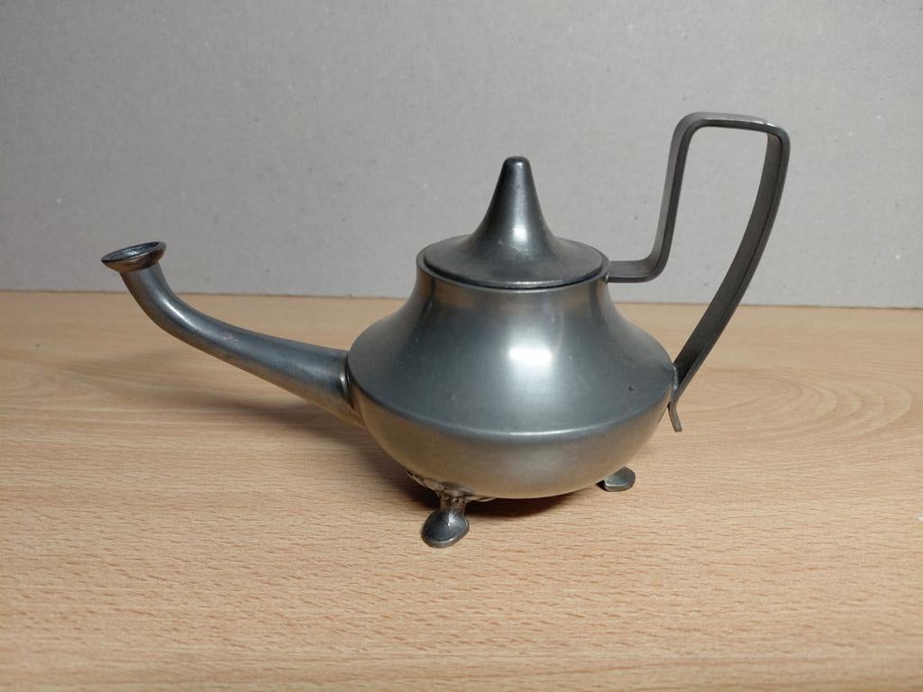 Vintage Bijzonder Olielampje - Pewter Tiel, Antiek en Kunst, Antiek | Tin, Ophalen of Verzenden