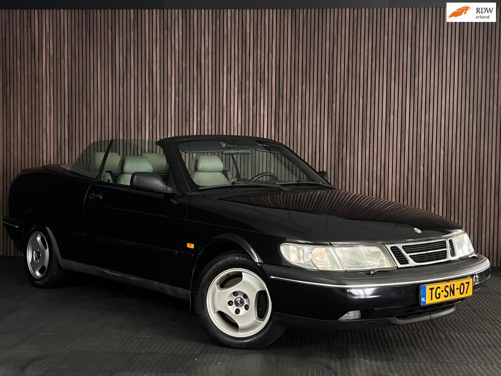 Saab 900 Cabrio 2.3 S - AIRCO - ELEKTRISCHE RAMEN & SPIEGELS, Auto's, Saab, Gebruikt, 4 cilinders, 4 stoelen, Zwart