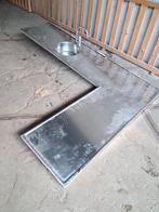 Rvs aanrechtblad met spoelbak, Ophalen, 50 tot 75 cm, Minder dan 100 cm