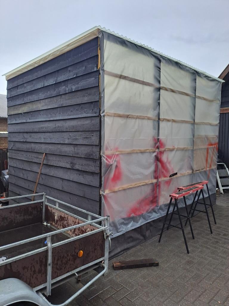 Overkapping 3x4  spuitcabine, Ophalen